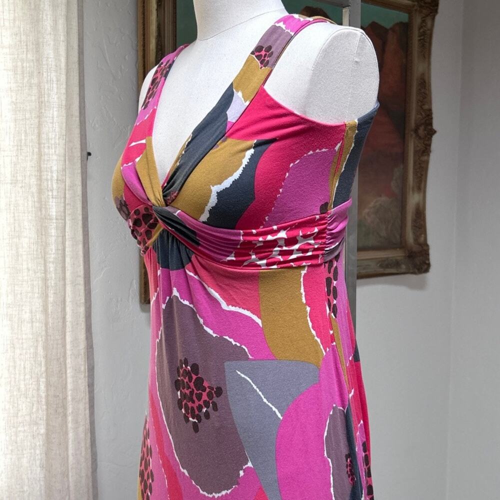 Boden Twist Front Maxi Dress Pink Floral Mod Retro Sleeveless Petite 6P - Picture 5 of 15